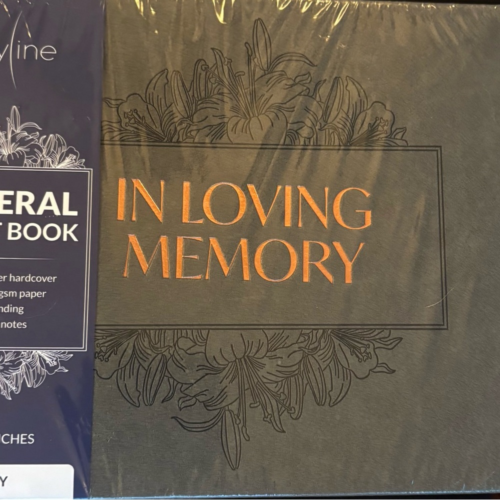 Hallmark In Loving Memory Funeral Guest Book - Black